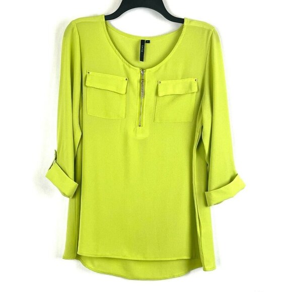 Cathy Women Roll-Up Sleeve Pullover Top Blouse Size M - Picture 1 of 6
